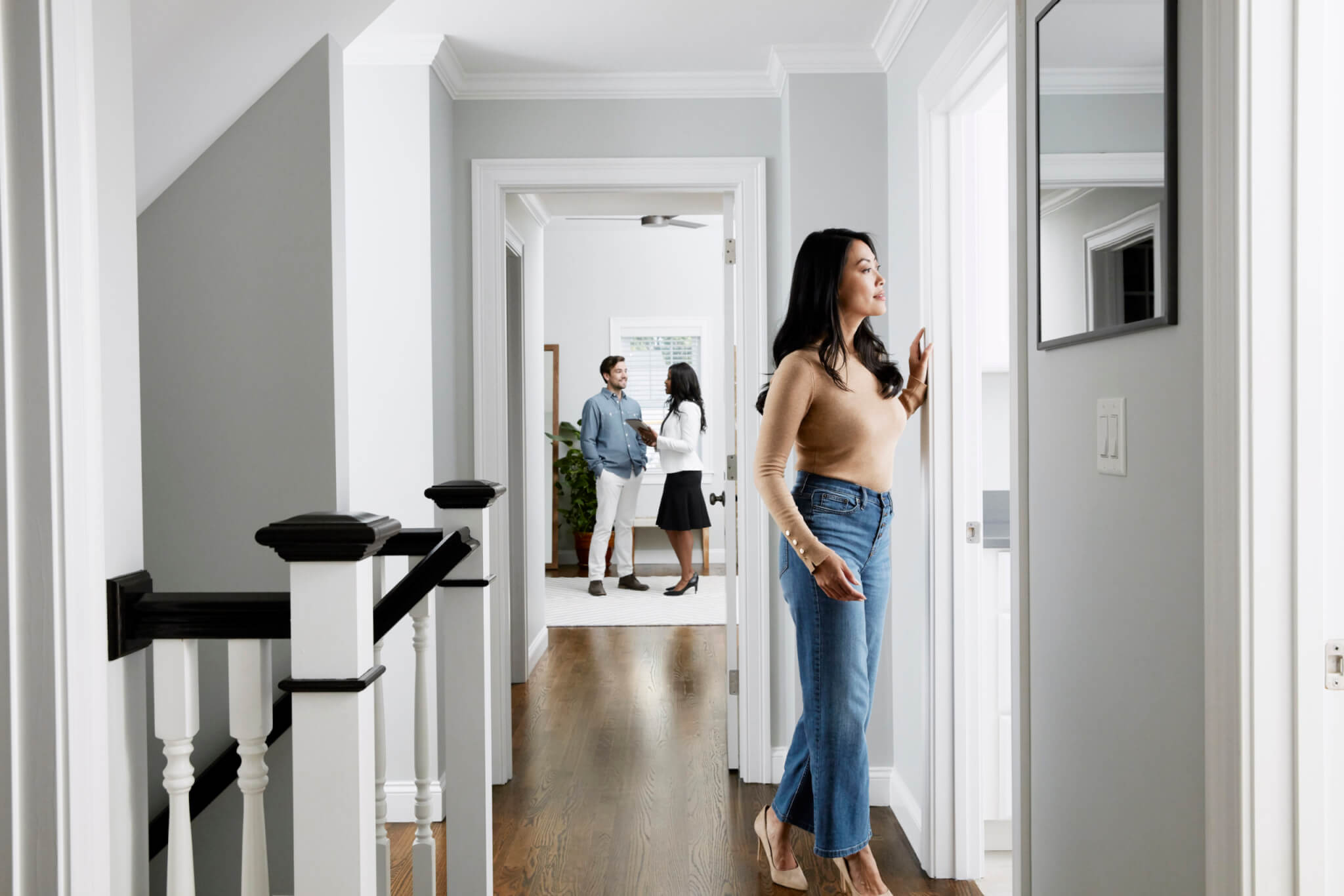 Buyer in Hallway Daydreaming About Being a Real Estate Agent