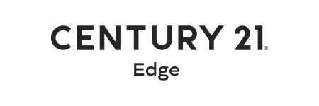 CENTURY 21 Edge residential typography logo, center justified, in obsessed black.